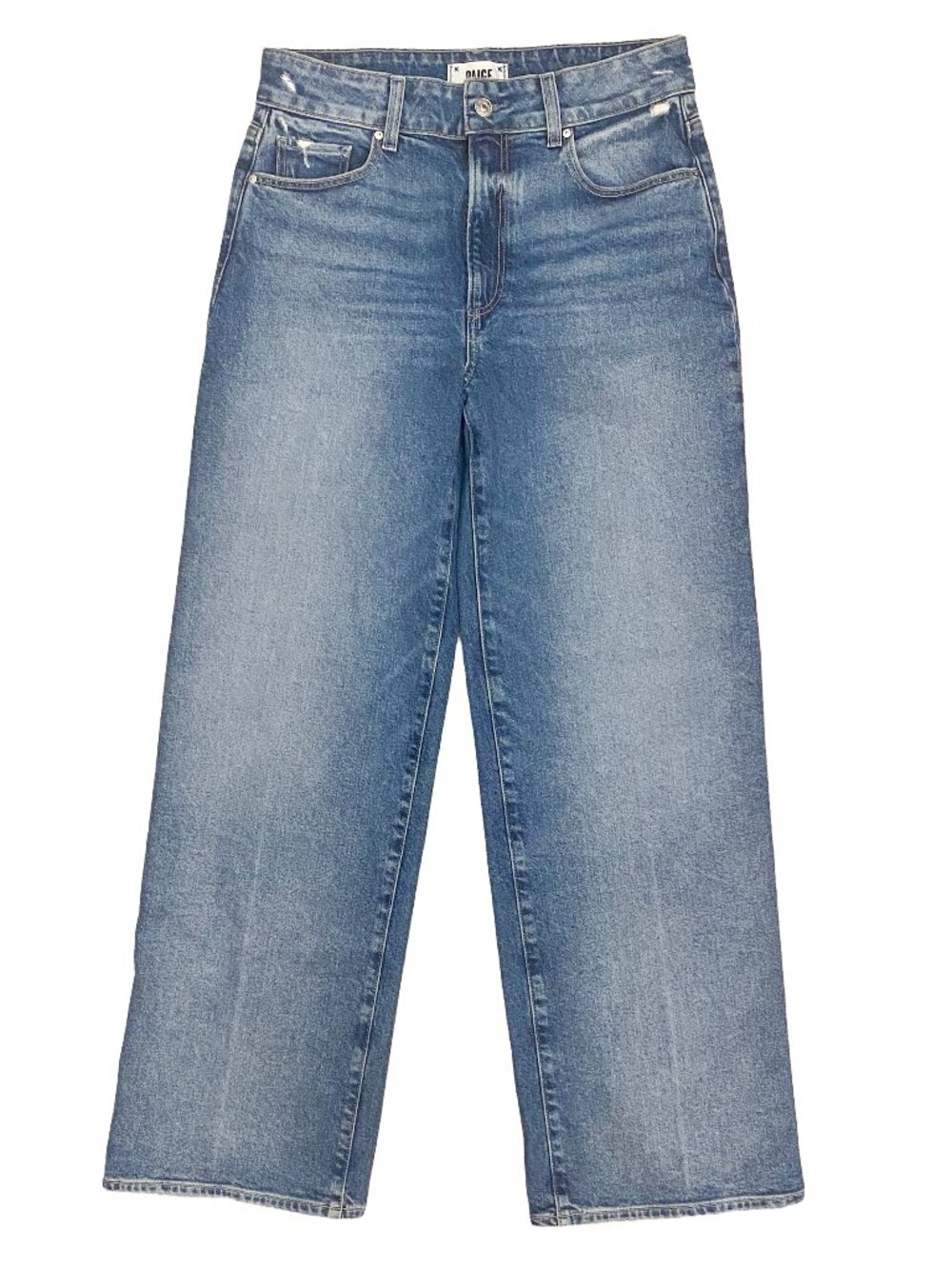 PAIGE Sasha High Waist Wide Leg Denim Jeans Ottilia Distressed Sz 29 Medium Wash